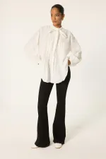 FRONT PLEATED POPLIN SHIRT FRONT PLEATED POPLIN SHIRT