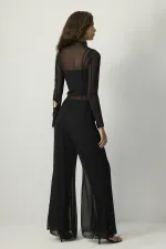 NERVÜRLÜ ŞİFON PANTOLON