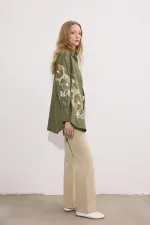 CHEMISE EN GABARDINE BRODÉE