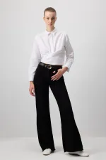 KUŞAKLI KISA POPLİN GÖMLEK