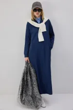 FERMUARLI DÜZ KESİM ELBİSE