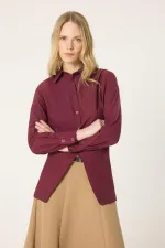 DÜĞME DETAYLI POPLIN GÖMLEK