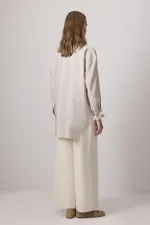 TULLE SHIRT WITH FLOWER EMBROIDERY