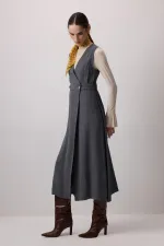 WRAP-BREASTED PLEATED VEST