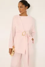 ENSEMBLE TUNIQUE ET PANTALON AVEC BOUCLE DORÉE