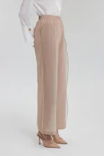 PANTALON EN LIN AVEC DÉTAILS EN ORGANZA