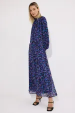 ROBE EN CHIFFON À MOTIFS