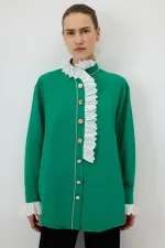 EMBROIDERED SHIRT WITH STONE EMBELLISHMENTS