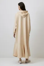 HOODED OVERSIZE SCUBA DRESS
