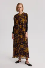 DESENLİ ŞİFON ELBİSE