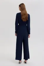 CREPE JUMPSUIT WITH TIE-DETAIL CREPE JUMPSUIT WITH TIE-DETAIL