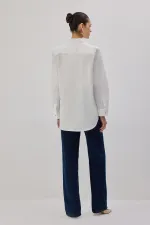 POPLIN SHIRT WITH METAL ACCESSORIES