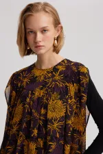 DESENLİ ŞİFON ELBİSE