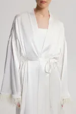 OTRİŞ DETAYLI SATEN BRIDE KİMONO