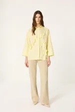 %100 PAMUKLU FİYONK DETAYLI ÇİZGİLİ GÖMLEK