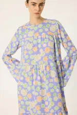PATTERNED RUFFLED DRESS PATTERNED RUFFLED DRESS