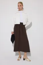 JUPE À TAILLE ÉLASTIQUE AVEC POCHES