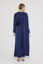 DRAPED SATIN DRESS
