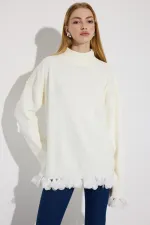 ŞİFON PÜSKÜLLÜ TRİKO KAZAK