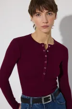 BODY EN VISCOSE À BOUTONS-PRESSION