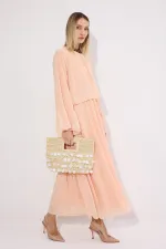 ROBE EN CHIFFON À VOLANTS