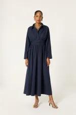 ROBE CHEMISE À COL CORSET