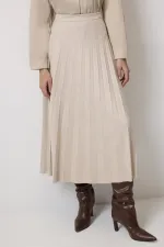 JUPE PLISSÉE EN DAIM
