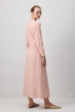 KUŞAKLI POPLİN GÖMLEK ELBİSE