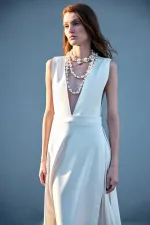 GILET EN CRÊPE PLISSÉ