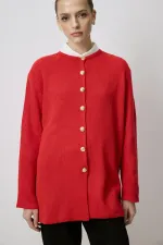 LONG CARDIGAN WITH GOLD BUTTONS