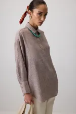 Tunique mélangée à col chemise