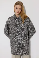 ZEBRA DESEN SATEN GÖMLEK