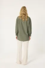 POPLIN SHIRT WITH PEARL DETAILS