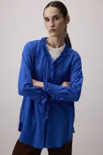 V YAKA FIRFIRLI GÖMLEK