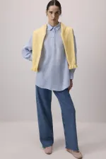 Tunique mélangée à col chemise