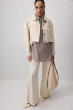 Tunique mélangée à col chemise