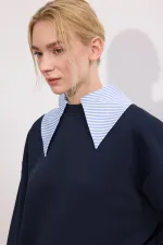 CONTRAST STRIPED SWEATSHIRT CONTRAST STRIPED SWEATSHIRT