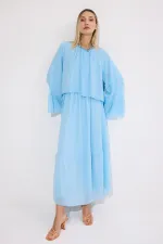 ROBE EN CHIFFON À VOLANTS