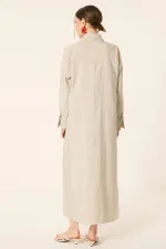 ROBE CUPRA À BOUTONS DORÉS