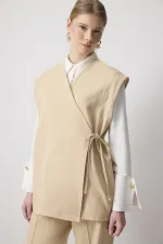 Costume en gabardine avec gilet et pantalon