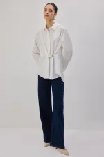 POPLIN SHIRT WITH METAL ACCESSORIES