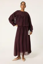 SKIRT SET WITH PIPING DETAIL