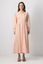 100% COTTON CONTRAST STITCHED SHIRT DRESS 100% COTTON CONTRAST STITCHED SHIRT DRESS