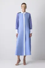 BLOK RENKLİ GÖMLEK ELBİSE