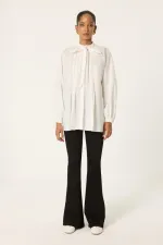 FRONT PLEATED POPLIN SHIRT FRONT PLEATED POPLIN SHIRT