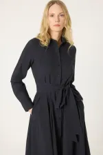 BELİ KEMERLİ GÖMLEK ELBİSE