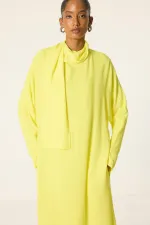 DİK YAKA VİSKON ELBİSE