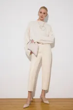 VEGAN LEATHER PANTS WITH BELT