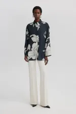 PATTERNED SATIN SHIRT