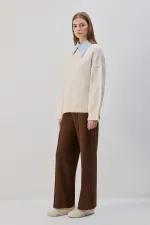 BELİ LASTİKLİ NERVÜRLÜ PANTOLON